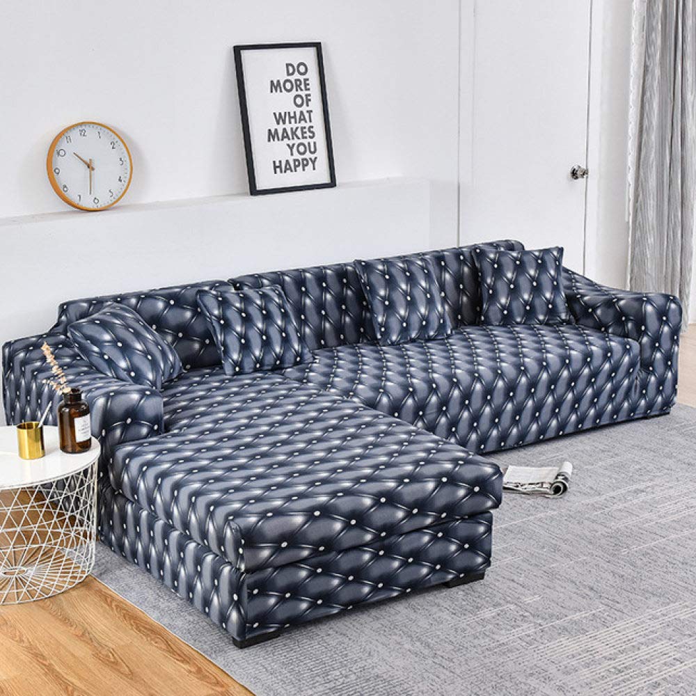 Housse de canapé élastique extensible et ajustée pour salon en L