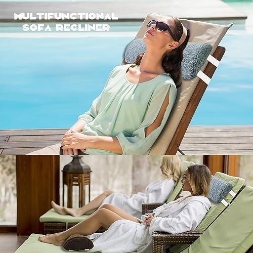 Miniatura 5 de S-SNAIL-OO Almohada reposapiés, cojín de media luna de 23 x 10 x 2 pulgadas con funda y banda elástica, relleno de polipropileno, almohada