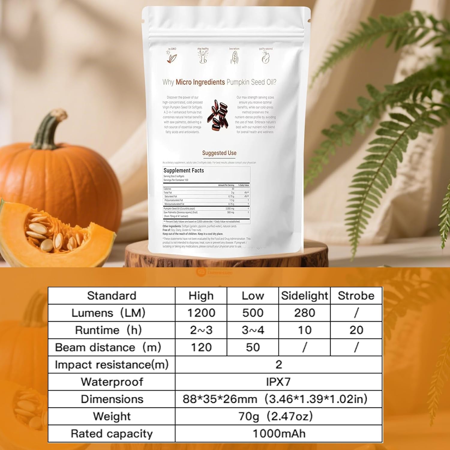 Pumpkin Seed Oil 2 in 1 with Saw Palmetto,3000mg Per Serving,180 Softgels Pure Virgin Oil,Supports Hair, Urinary, Bladder & Prostate Health,Essential Fatty Acids & Phytosterols | Non-GMO