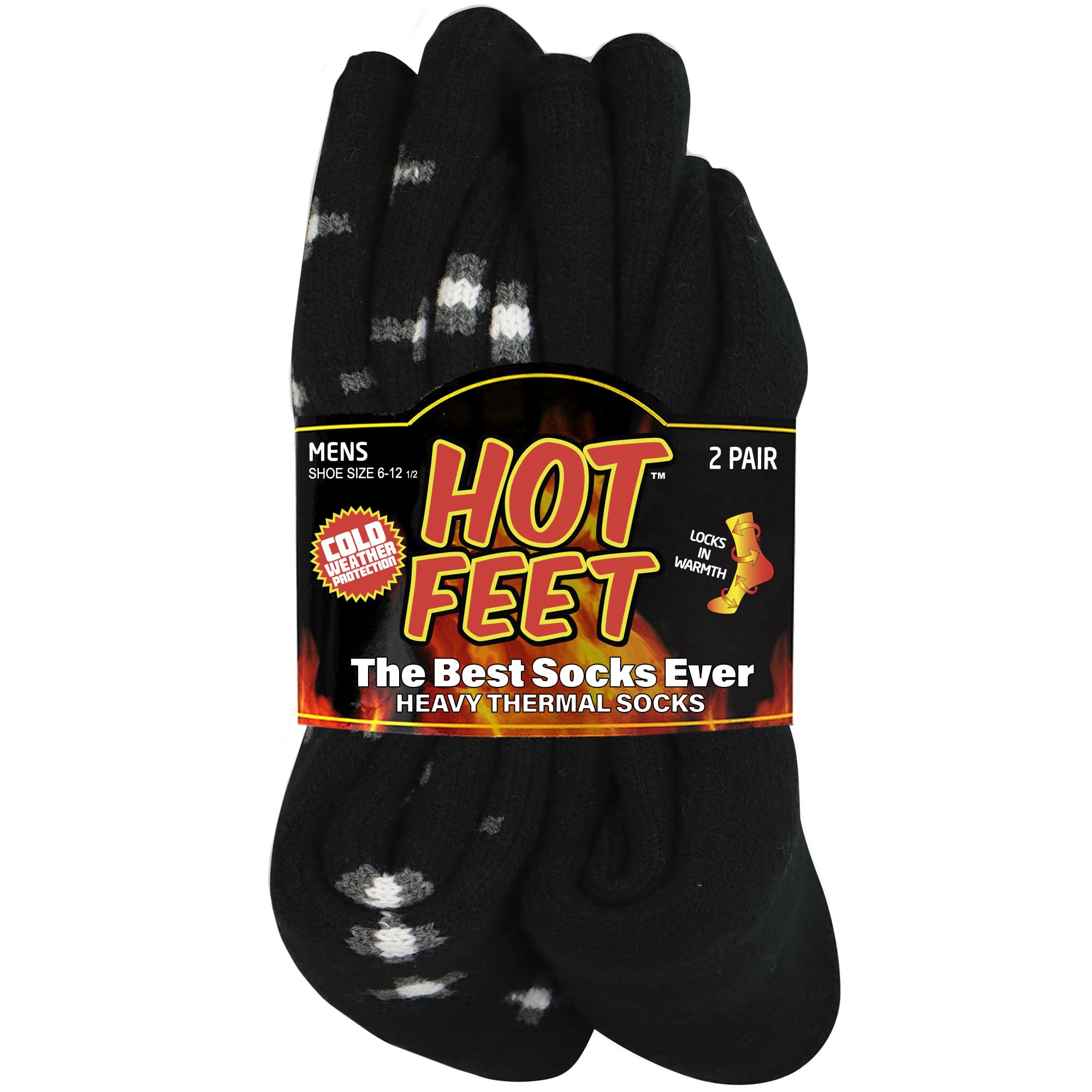 HOT FEETThermal Socks for Men, Extreme Cold Weather, 2/4 Pack Thick Warm Socks for Men, Winter Insulated Socks, Size 6-12.5