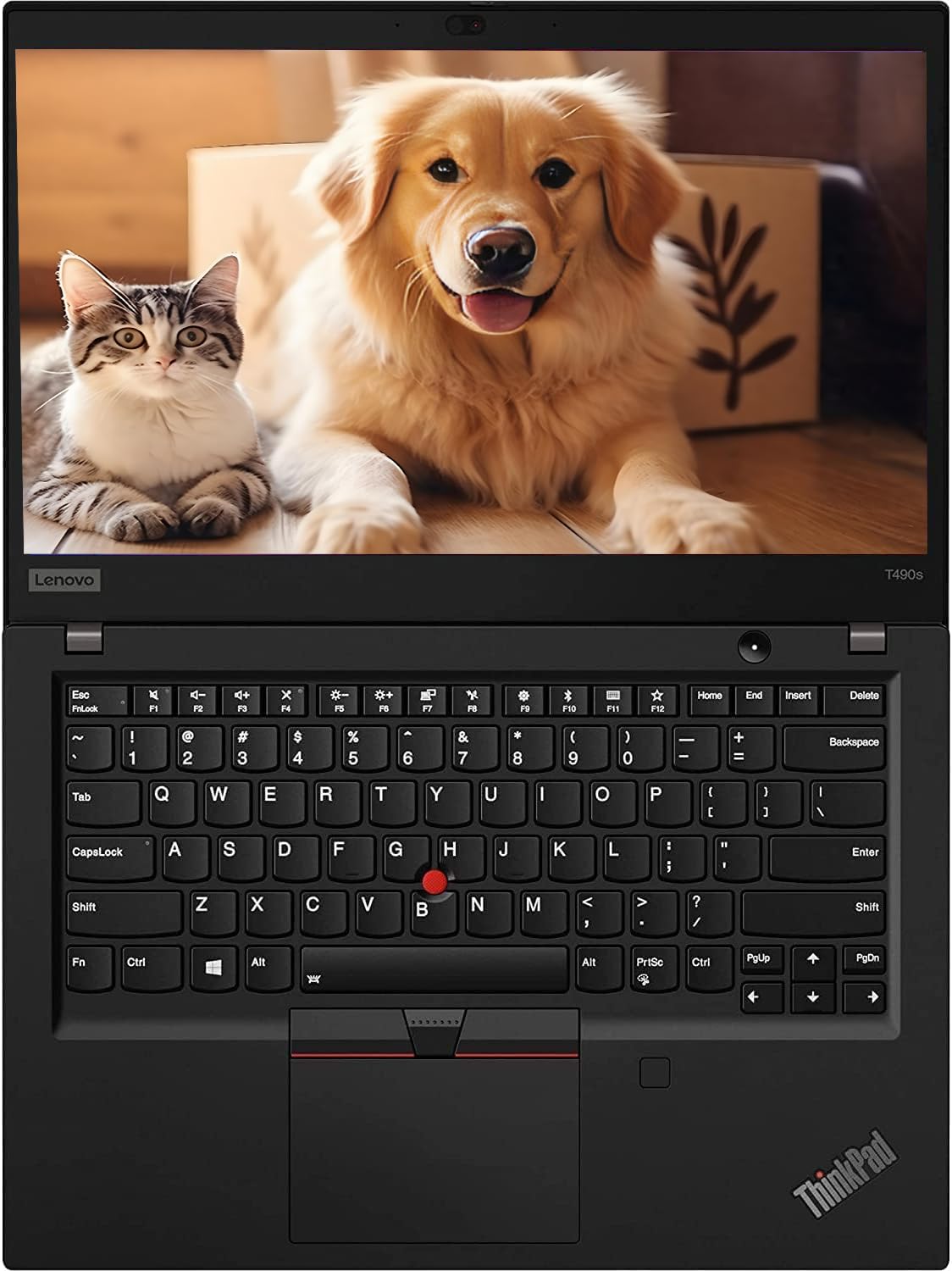 Lenovo Thinkpad T490s Business Laptop, 14" FHD (1920 x 1080), Intel Core i5-8365U, 16 GB RAM, SSD da 256 GB, tastiera US QWERTY Windows 11 Pro (ricondizionato)