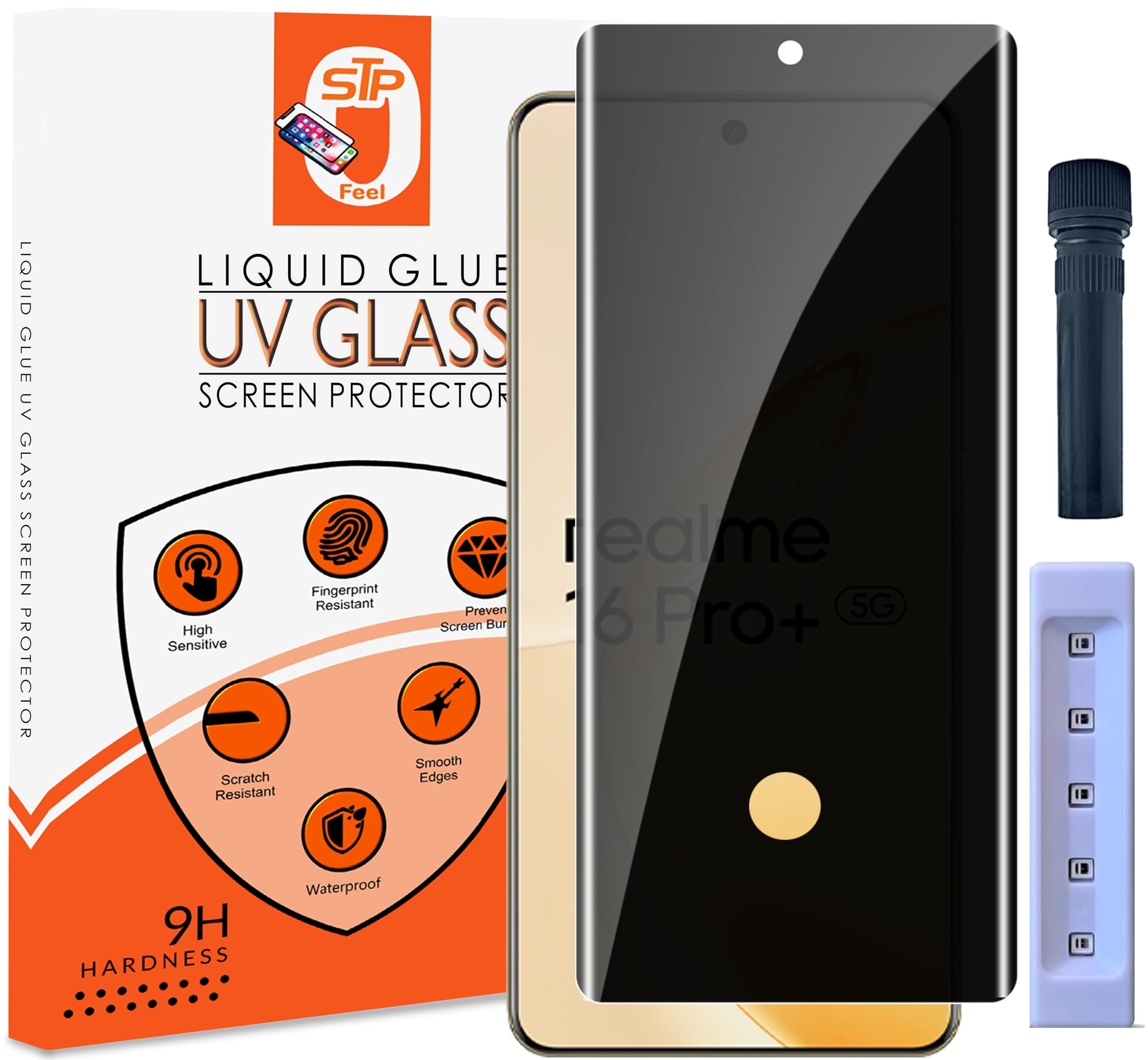 STP FEEL® Premium Grade Privacy Tempered Glass Screen Protector Guard Compatible For Oneplus Nord CE6 lite 5G (6.72 Inch, Pack of 1) Full Edge to Edge Coverage Anti-Spy/Anti-Peeping 9H Hardness — Amazon image 9