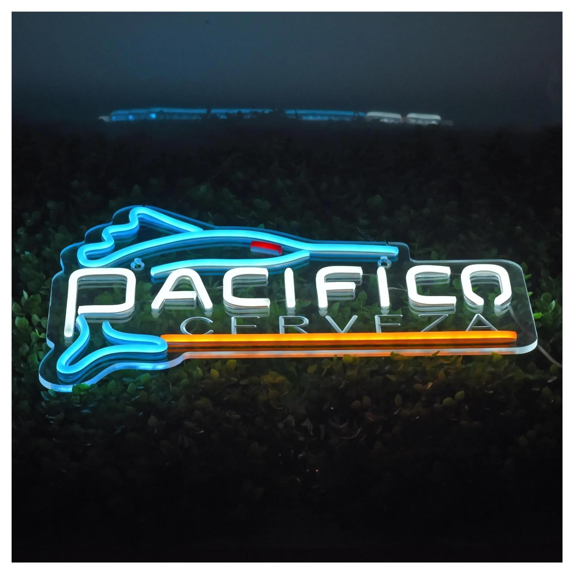 LEMST Signs Lamp Swordfish Neon Light Pacific Beer Bar with Dimmable Switch Sign for Home Room Man Cave Wall Artwork Decor