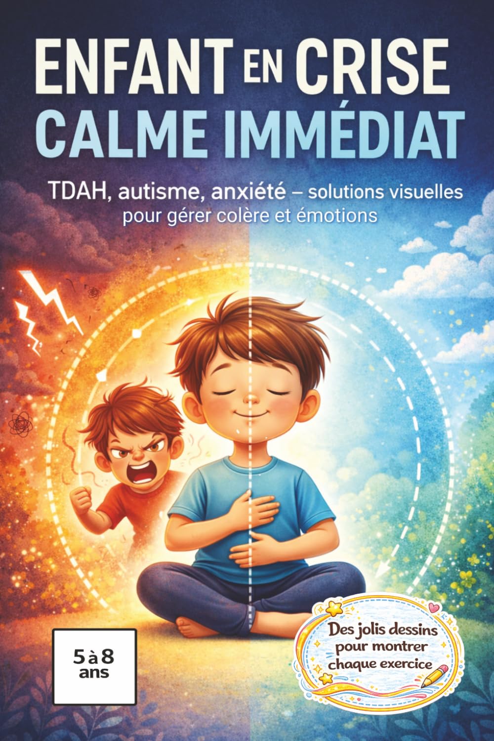 Enfant en crise, calme immédiat: TDAH, autisme, anxiété : 76 pages de méthodes visuelles, d’exercices simples et d’outils concrets pour apaiser ... et mieux traverser les crises du quotidien