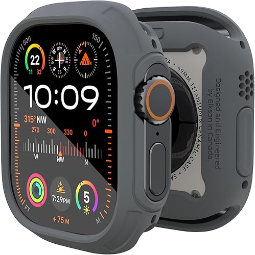 elkson Hecho para Apple Watch Ultra de 49mm 321 Funda con Parachoques y Protector de Pantalla de Vidrio Templado, Serie Quattro Max Resistente para