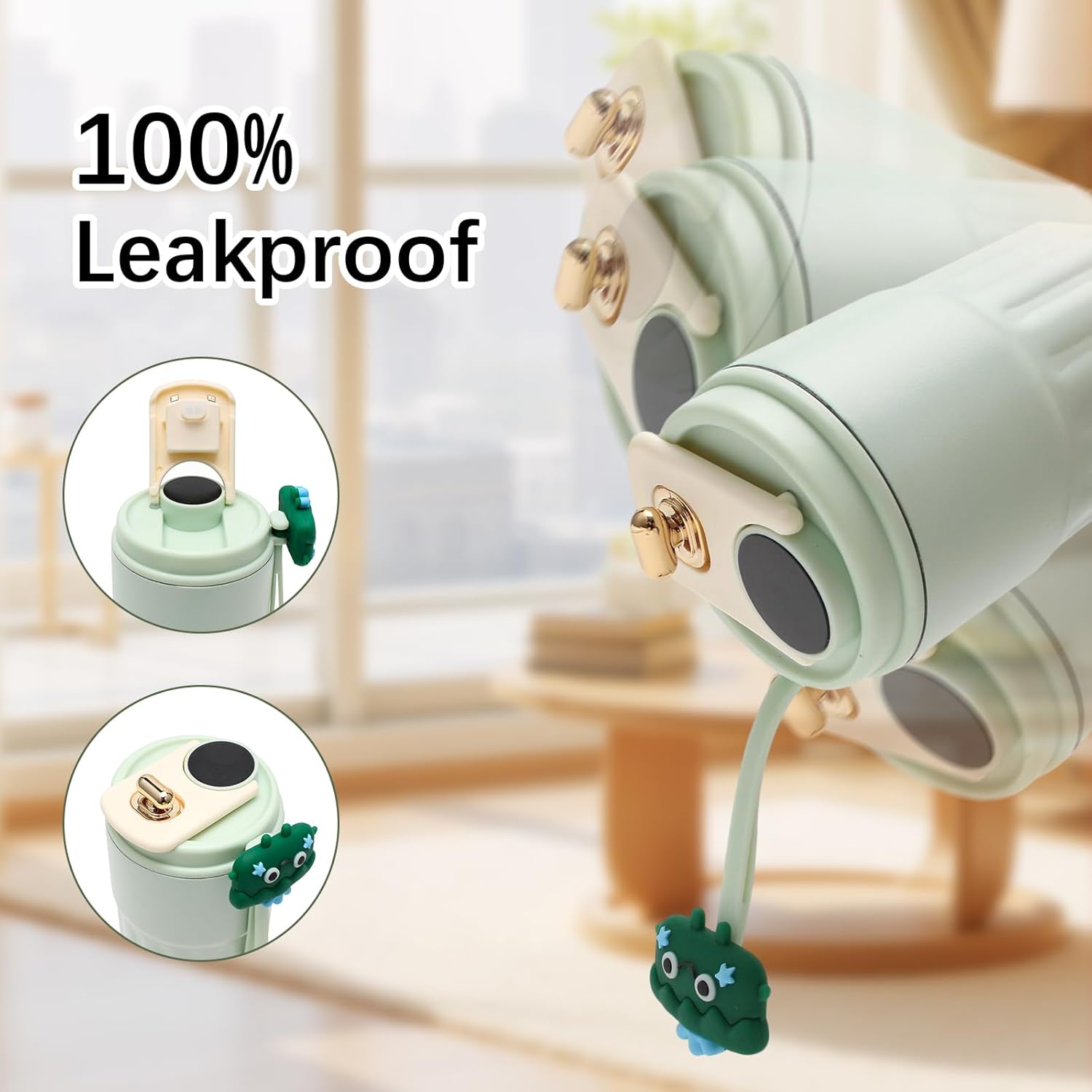 Portable Coffee Mug, Stainless Coffee Tumbler With Temperature Display, Smart insulated coffee mug with lid fot Summer Cold Storage Car (Gradient Green) - Image 5