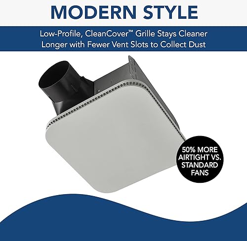 Miniatura 6 de Broan-NuTone AER80K Roomside CleanCover - Extractor de ventilación para baño, 80 CFM, 0.7 Sones, color blanco