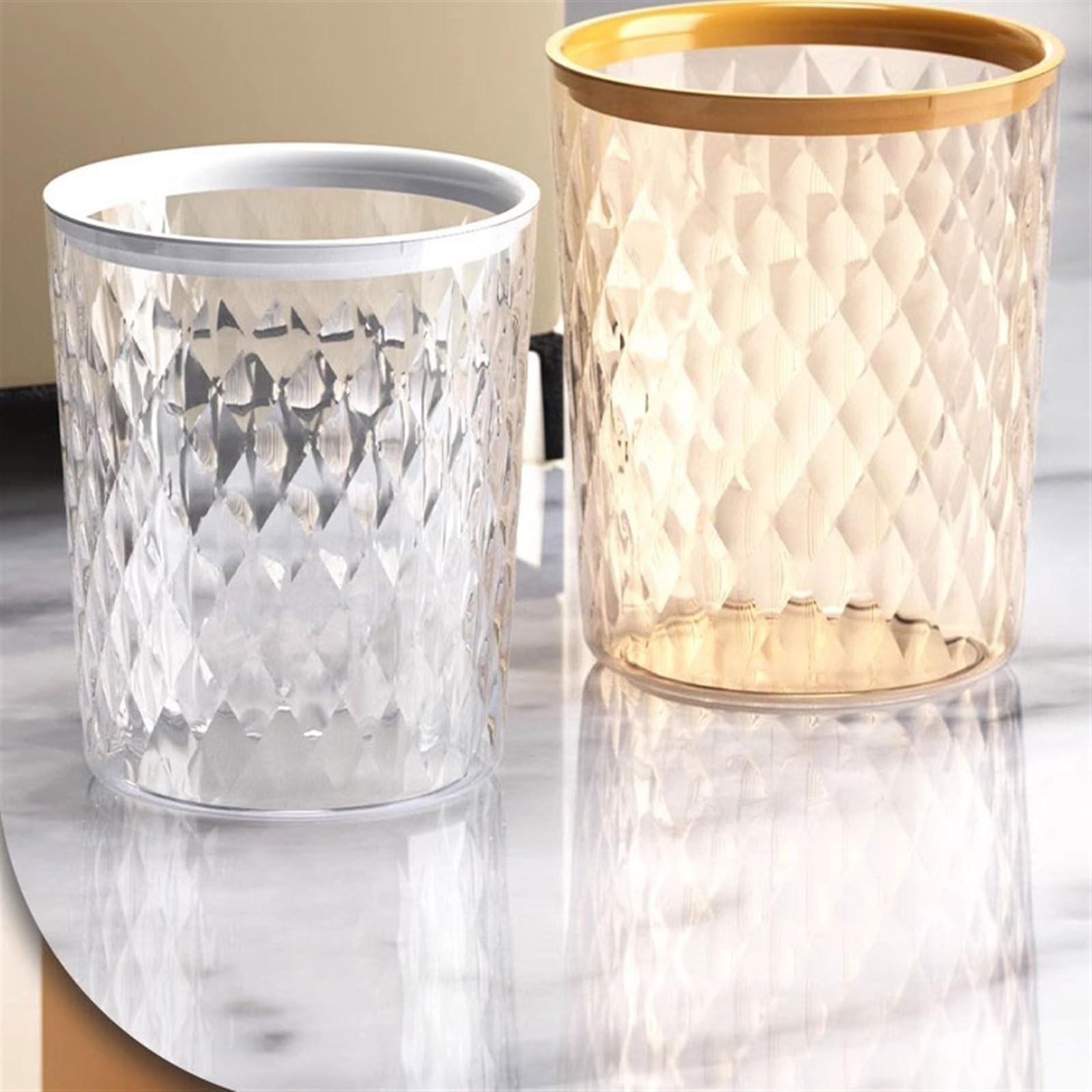 Pattumiera da Cucina Cestino for la carta straccia Casa Bagno Soggiorno Luce di lusso stretto Pattumiera Cucina Camera da letto Cestino for la carta grande Cestini per la Spazzatura da Ufficio ( Color
