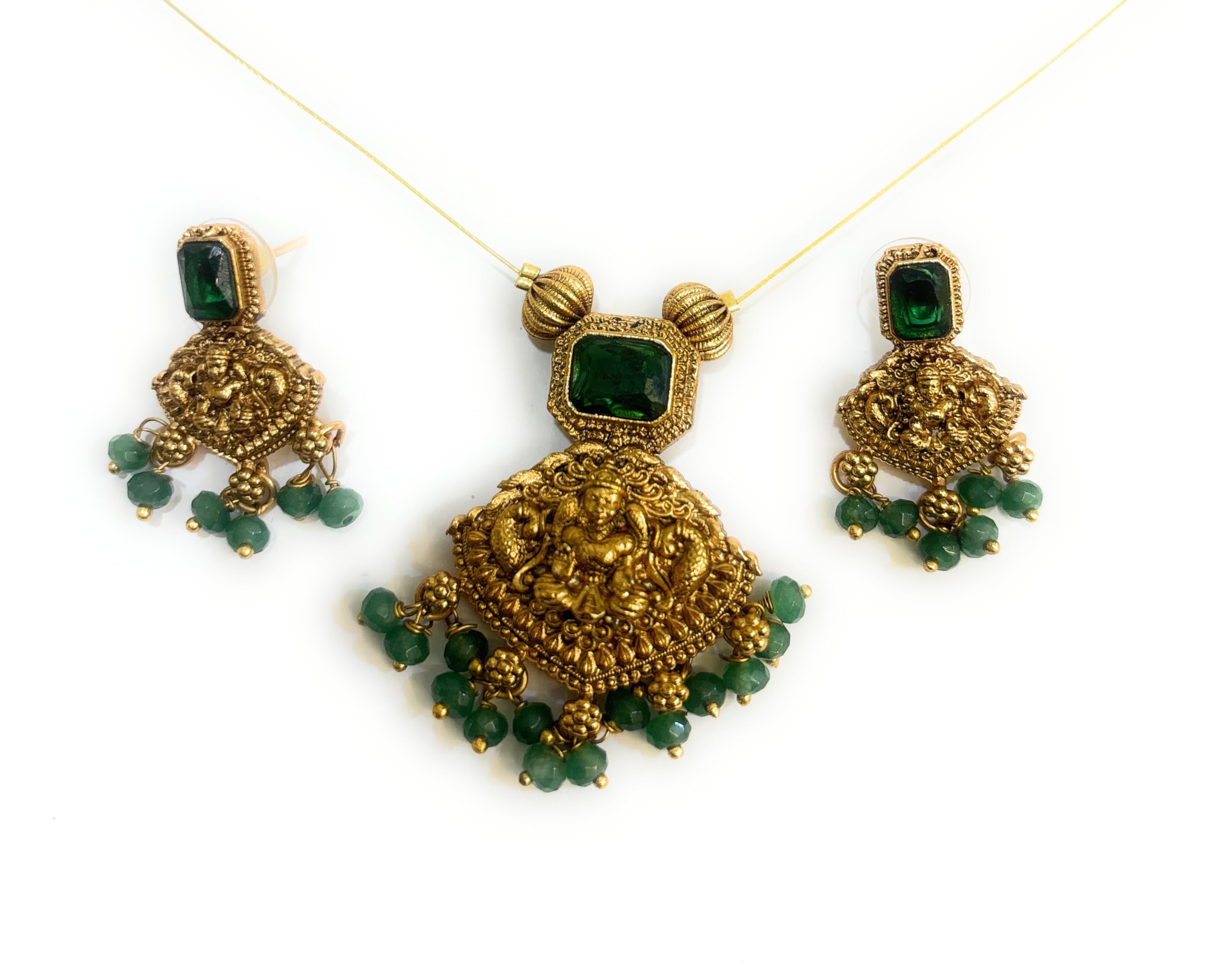 Adyashree Emporium Pearl Laxmi Long Haram Design pattern Red & Green pearl based Gold plated South Indian Wedding Traditional Temple Jewellery set. Latest fashion Jewellery for Girls & Women. (B0C3BHXN3V) Amazon Price History, Amazon Price Tracker