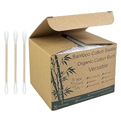 Bamboo Cotton Swabs - Sturdy Bamboo Core Soft Cotton Tips - Disposable Swabs for Beauty Makeup Skincare Electronics