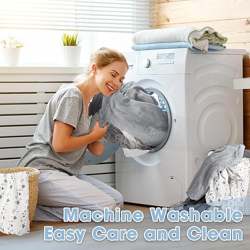 Miniatura 7 de Buryeah Juego de 4 sábanas de muselina para cuna, para niños y niñas, de 52 x 28 pulgadas, de algodón, bohemio, para cuna, colchón de cuna,