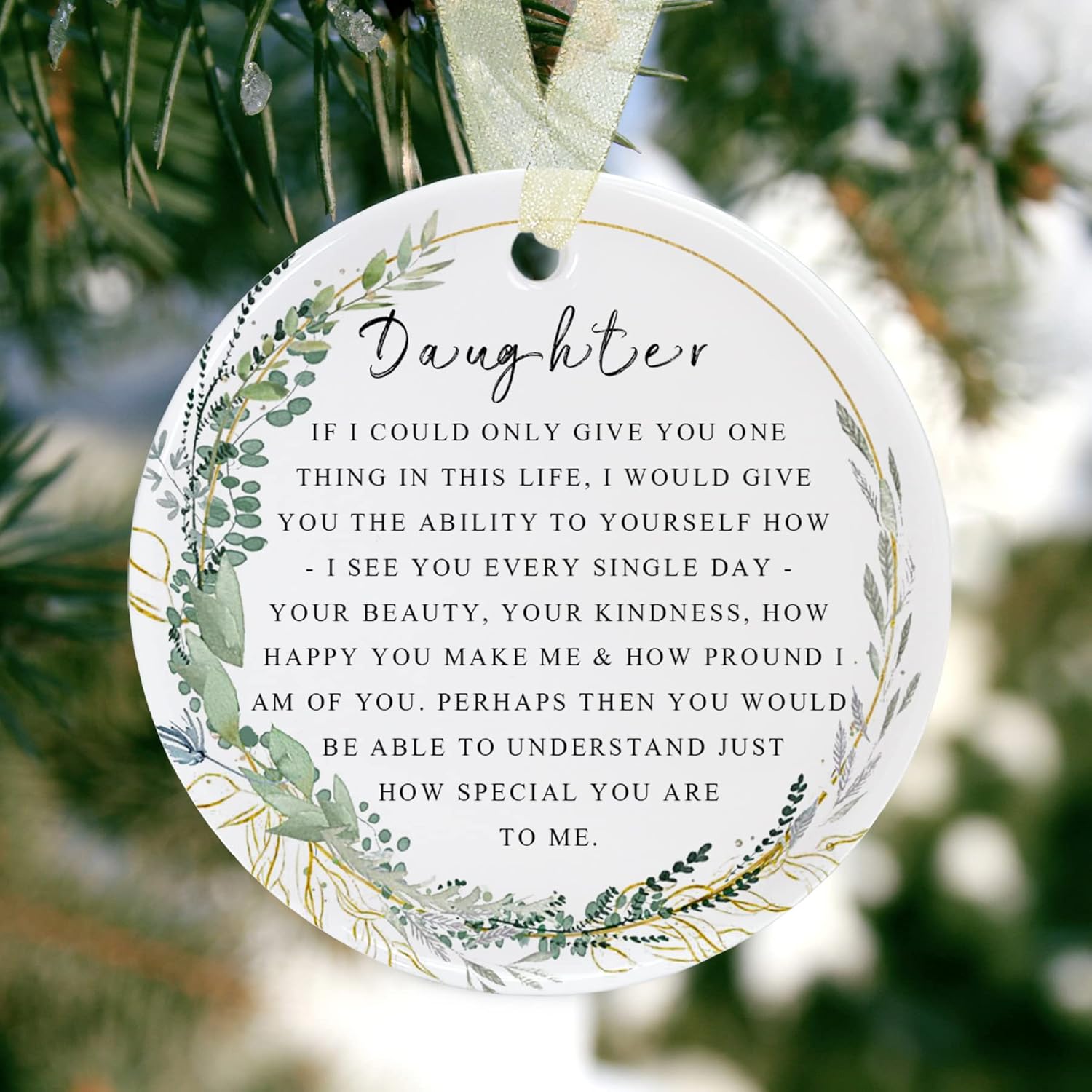 Daughter Ornaments 2026 Daughter Christmas Ornament Xmas Forever Ornament Best Ever Gift Double-Sided Printing Ceramic with Gift Box&Ribbon 2.9" - Image 8