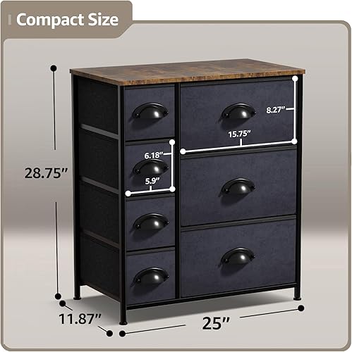 Miniatura 10 de Sorbus Cómoda con cajones unidad de torre de almacenamiento de muebles para dormitorio pasillo armario organización de oficina marco de acero parte