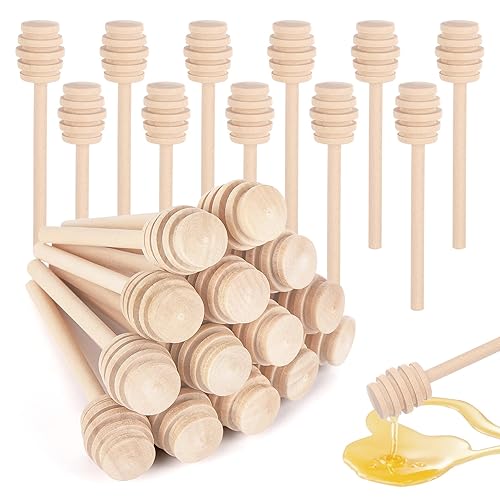 100 Pack Honey Dipper Sticks, 3 inch Mini Wooden Honey