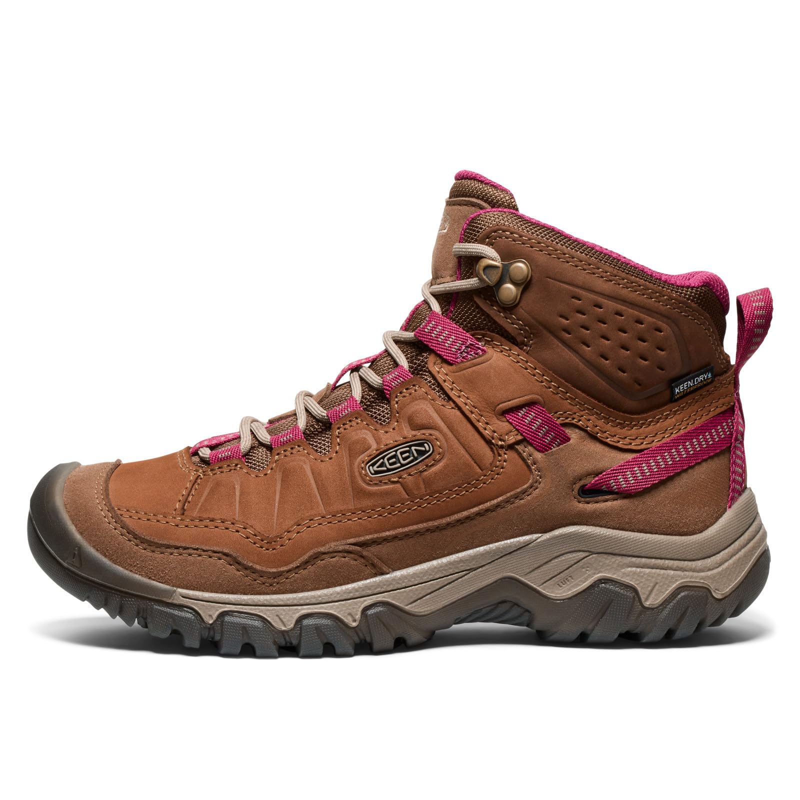 KEEN Damski Targhee 4 Średni Wysokość Trwały Wygodny Wodoodporny, Bison/Beaujolais, 38 EU