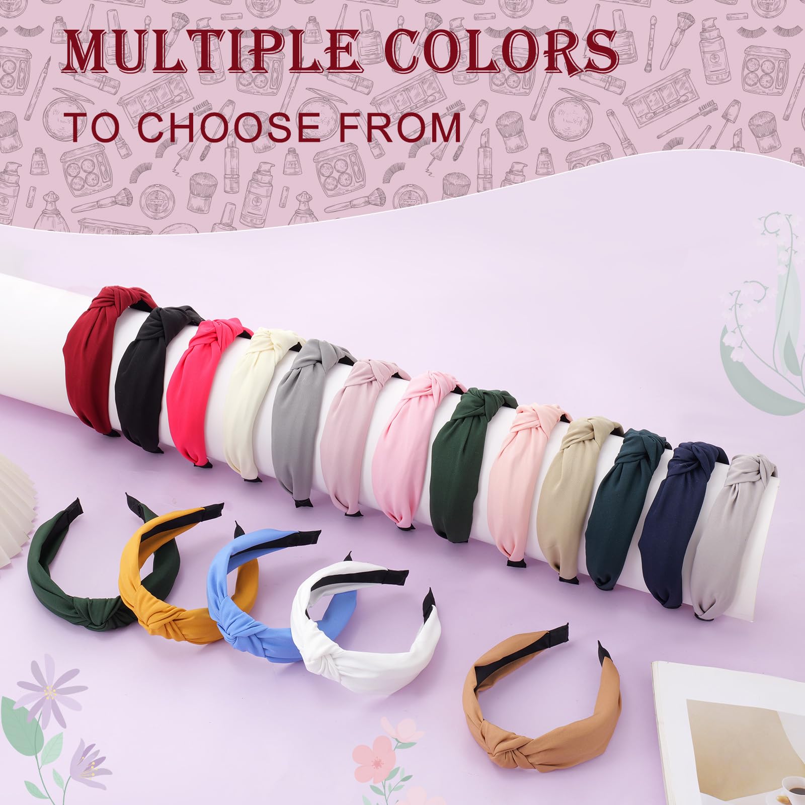 Set of 5 knotted headbands Twine and Love | Sequin Spring Summer Knot Headband | Custom  main image 4