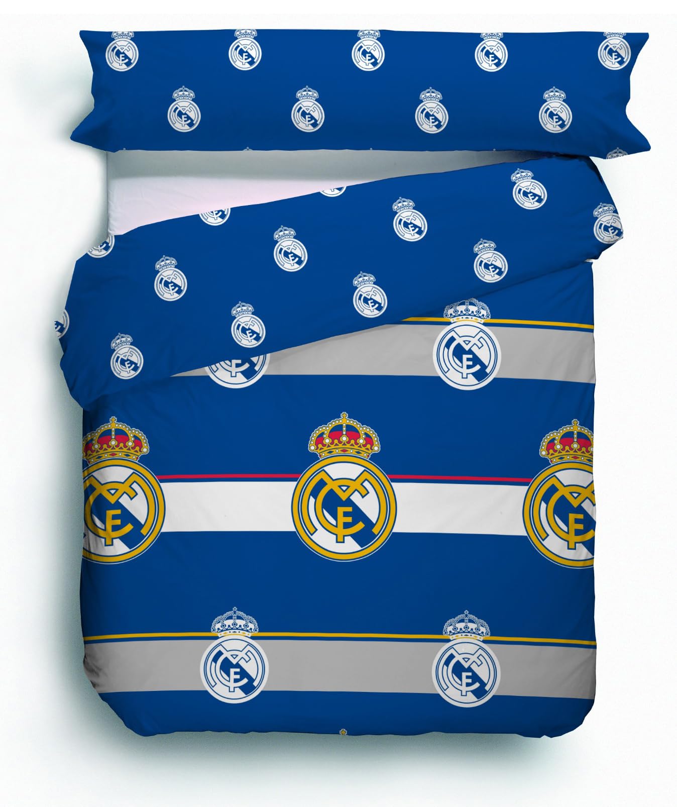 Funda nórdica 2 Piezas Real Madrid Cama 105 cm. (180x220 cm. y Almohada 45x125 cm.)