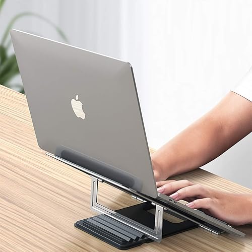 Miniatura 4 de Rosa Schleife - Soporte ajustable de aluminio para laptop, plegable, multiángulo, 1.9 libras, soporte resistente para laptop compatible con MacBook,
