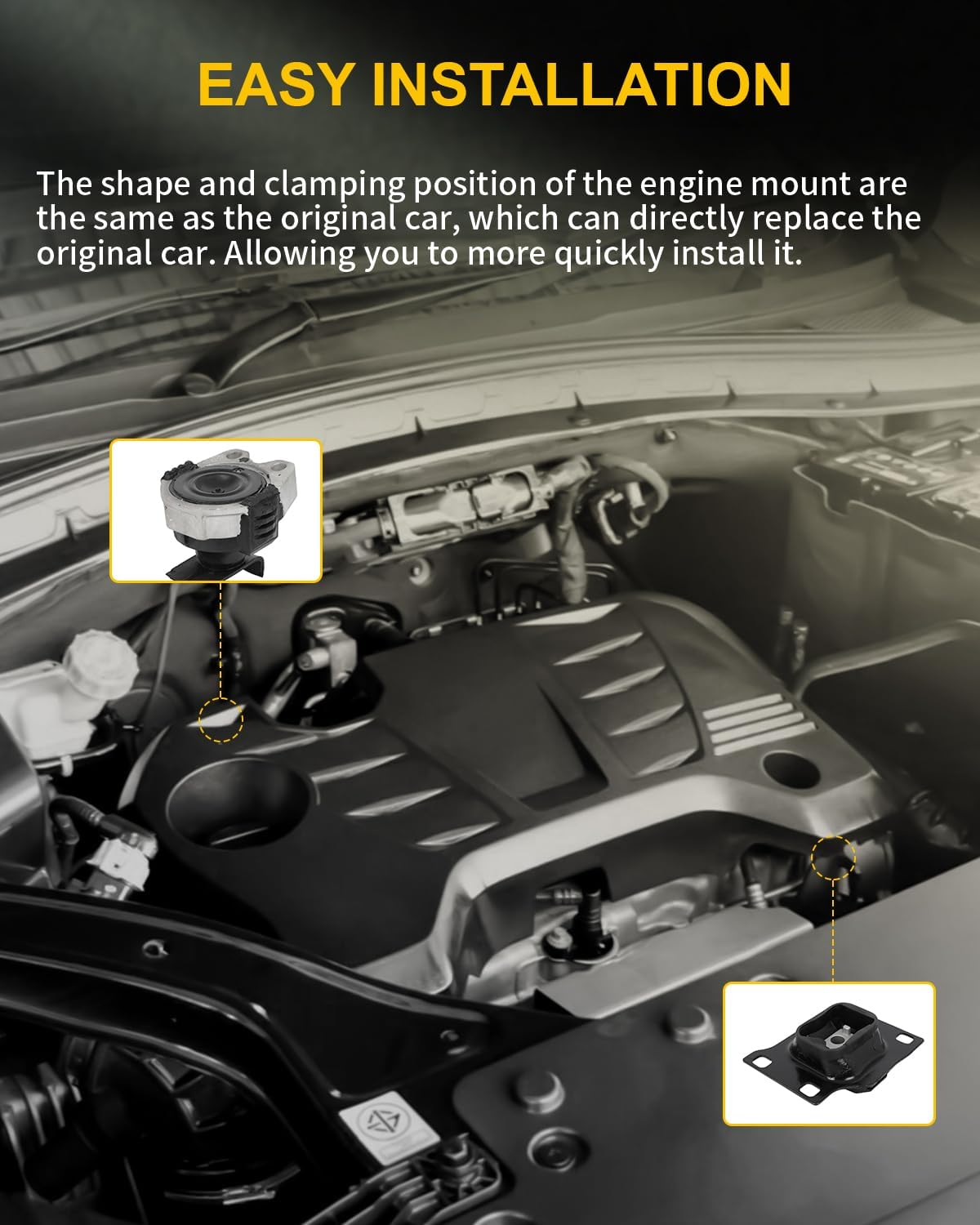 OCPTY Engine Motor Mount and Transmission Mount and Torque Strut Mount Set Compatible for Ford Focus 2008 2009 2010 2011 L4 2.0L # A2986 A5322 A5312 (3PCS)