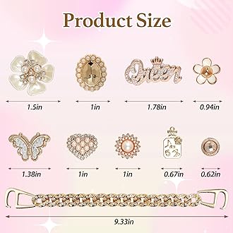 24 PCS Gold Bling Shoe Charms