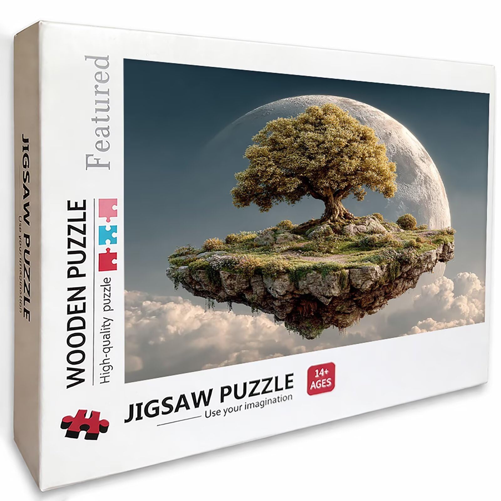 Księżyc drewniane puzzle, 155 x 104 cm, puzzle z drzewem, 5000 sztuk, dla dorosłych, z pudełkiem, łatwe do odróżnienia, edukacyjna wymagająca gra, letnia dekoracja, piękne prezenty, 0-8487