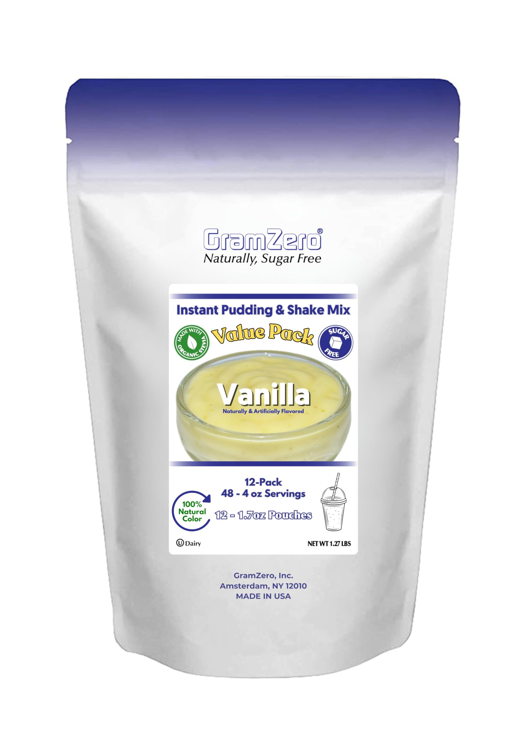 Amazon.com : GramZero Natural Color VANILLA Sugar Free Pudding Mix