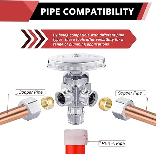 Miniatura 4 de EFIELD Válvula de tope de ángulo de salida dual multivuelta, expansión de 12" F1960 Pex-A entrada de tubo x (38 pulgadas x 38 pulgadas) salida de