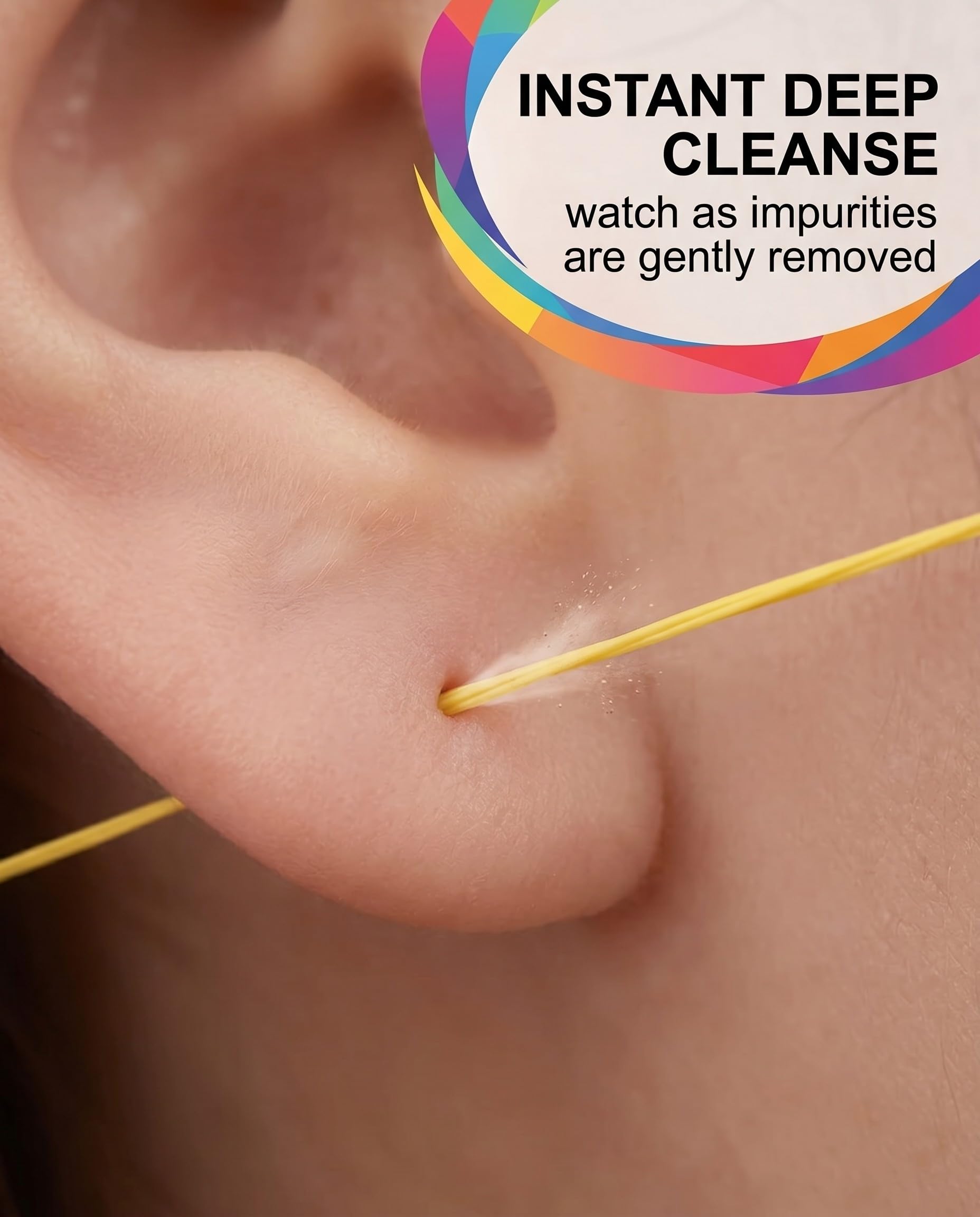 Filo per Pulizia Piercing Orecchio 360 Pezzi, 6 Colori | Monouso per Igiene Profonda e Cura, Elimina Odori per Orecchi Sensibili.