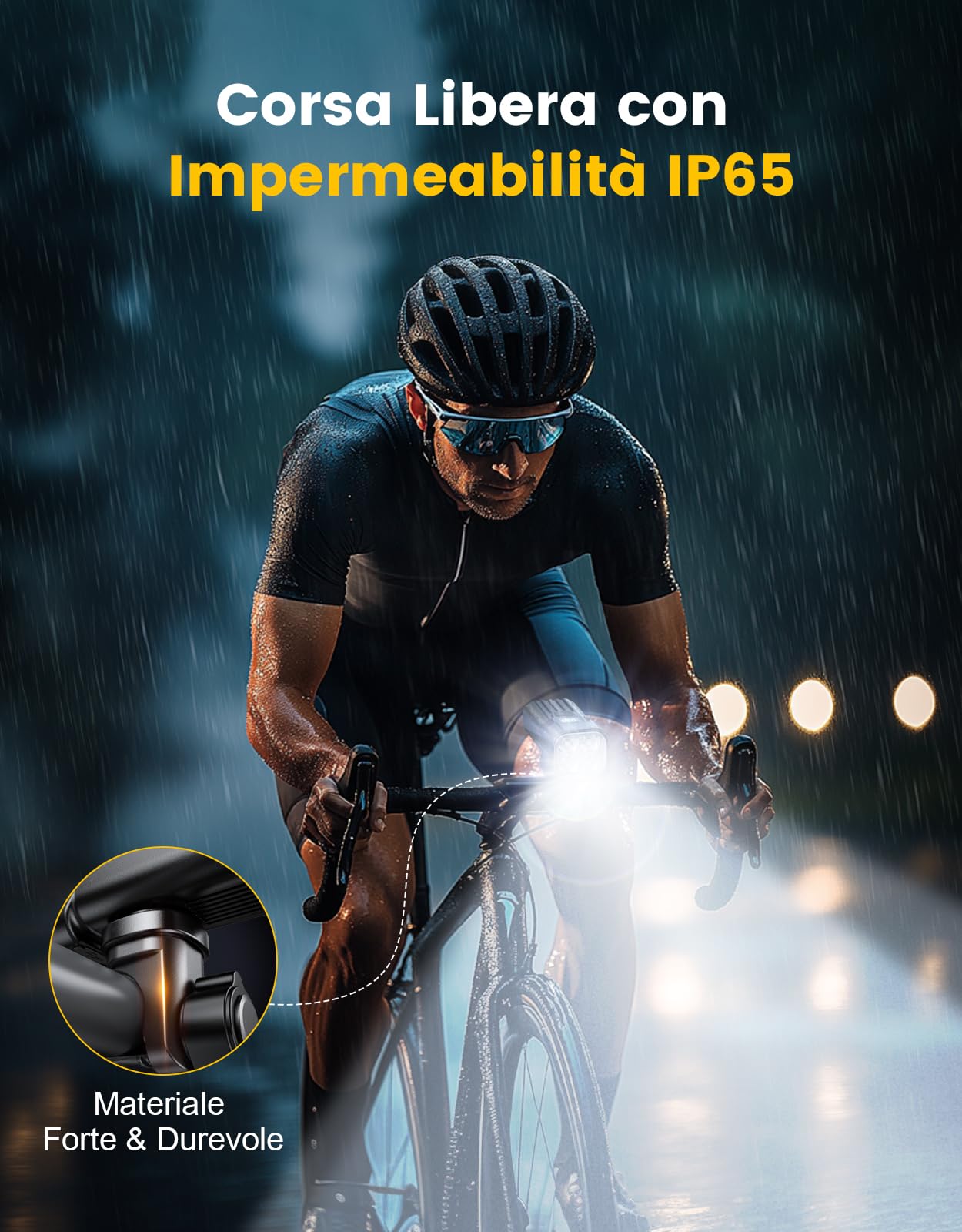 Mohard 2000LM Luci Bicicletta LED 3000mAh, USB Ricaricabile Potenti Luce Bici Posteriore e Anteriore Schermo LED, IP65 Impermeabili Illuminazione Luci Casco Ciclismo 4+7 Modalità Corsa/MTB/Campeggio