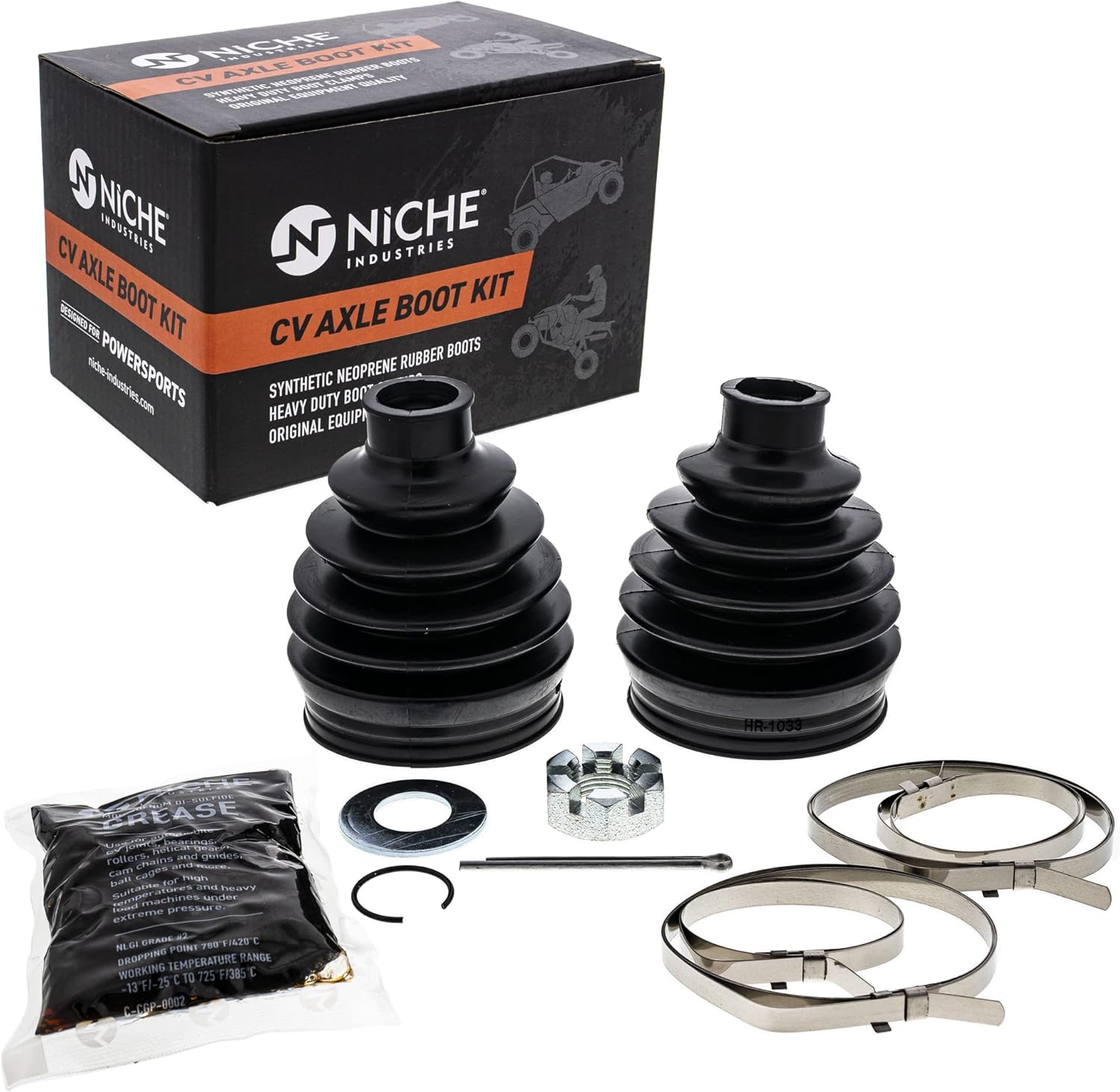 NICHE Front CV Axle Boot Kit for Polaris 2204107 Ranger Crew 800 900 XP UTV