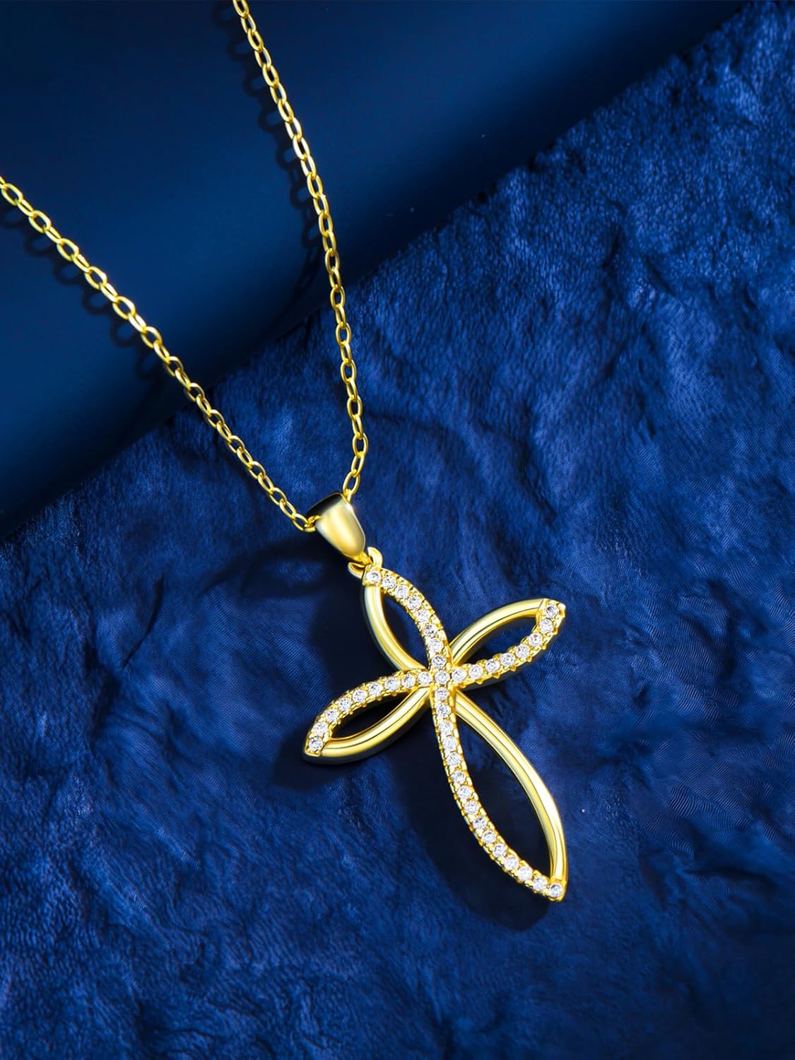 KQ&TTENG 14K Gold Cross Necklaces for Women Dainty Cross Necklace Faith Pendant Jewelry Gifts, 18"+2" Chain - Image 5