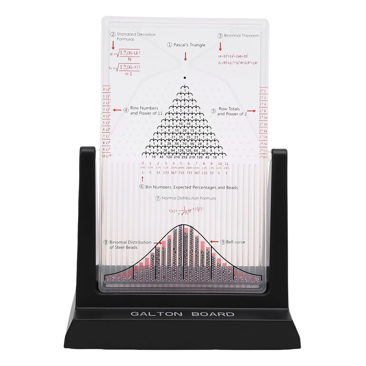 Pissente Probability Demonstrator Normal Distribution Model Physics Teaching Tool with 2800 Metal Beads for Classroom Statistics Experiment