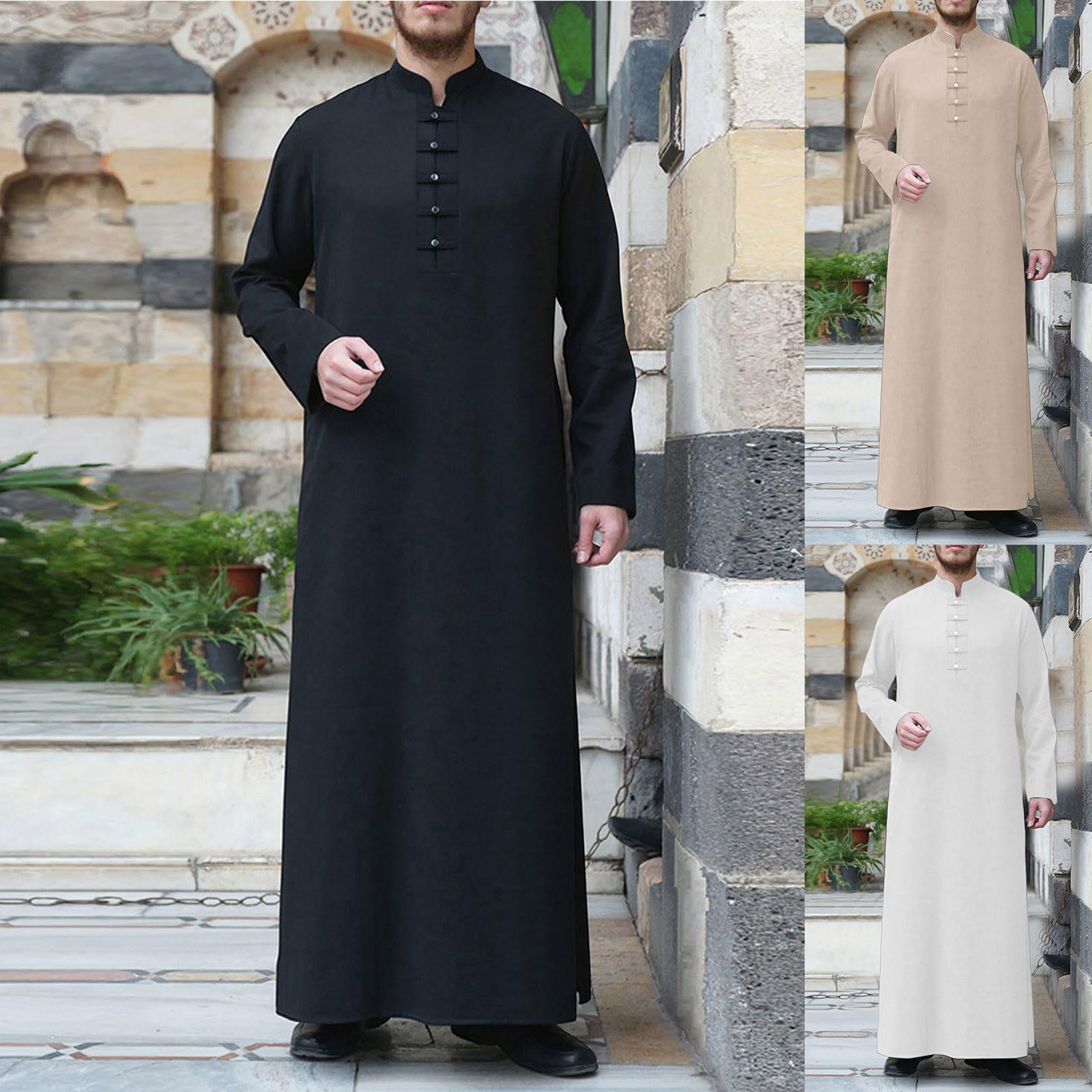 Vestidos musulmanes para hombre musulmán caftán abaya túnica étnica maxi vestido islámico para hombre largo tóbal oriental vestidos turcos Dubai Robe ropa de oración para hombres