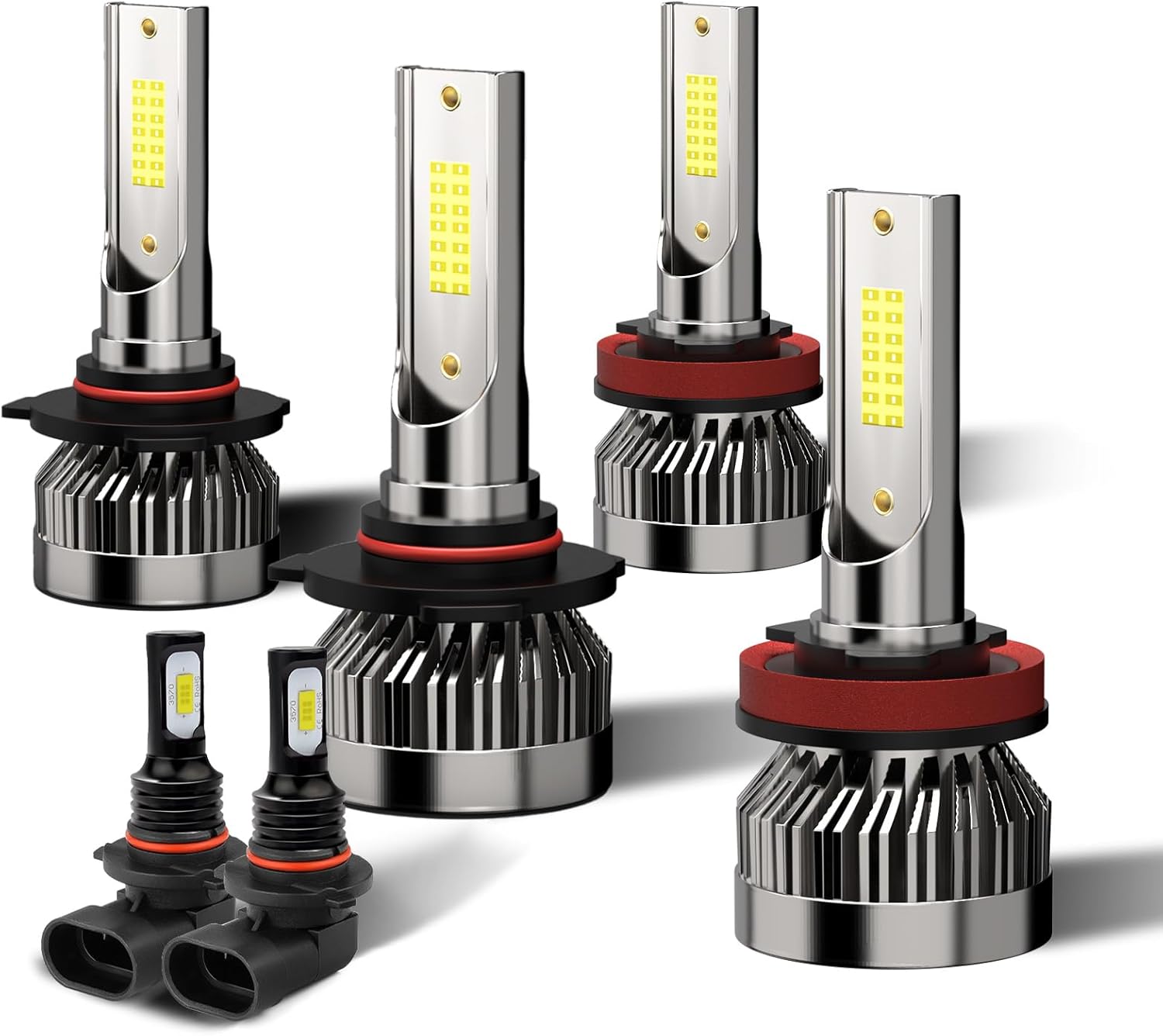 Compatible For Ford F150 2015 2016 2017 2018 2019 2020 Fog Lights High Low Combo, 6000K White Powersports Bulb Direct Installation, Pack of 6