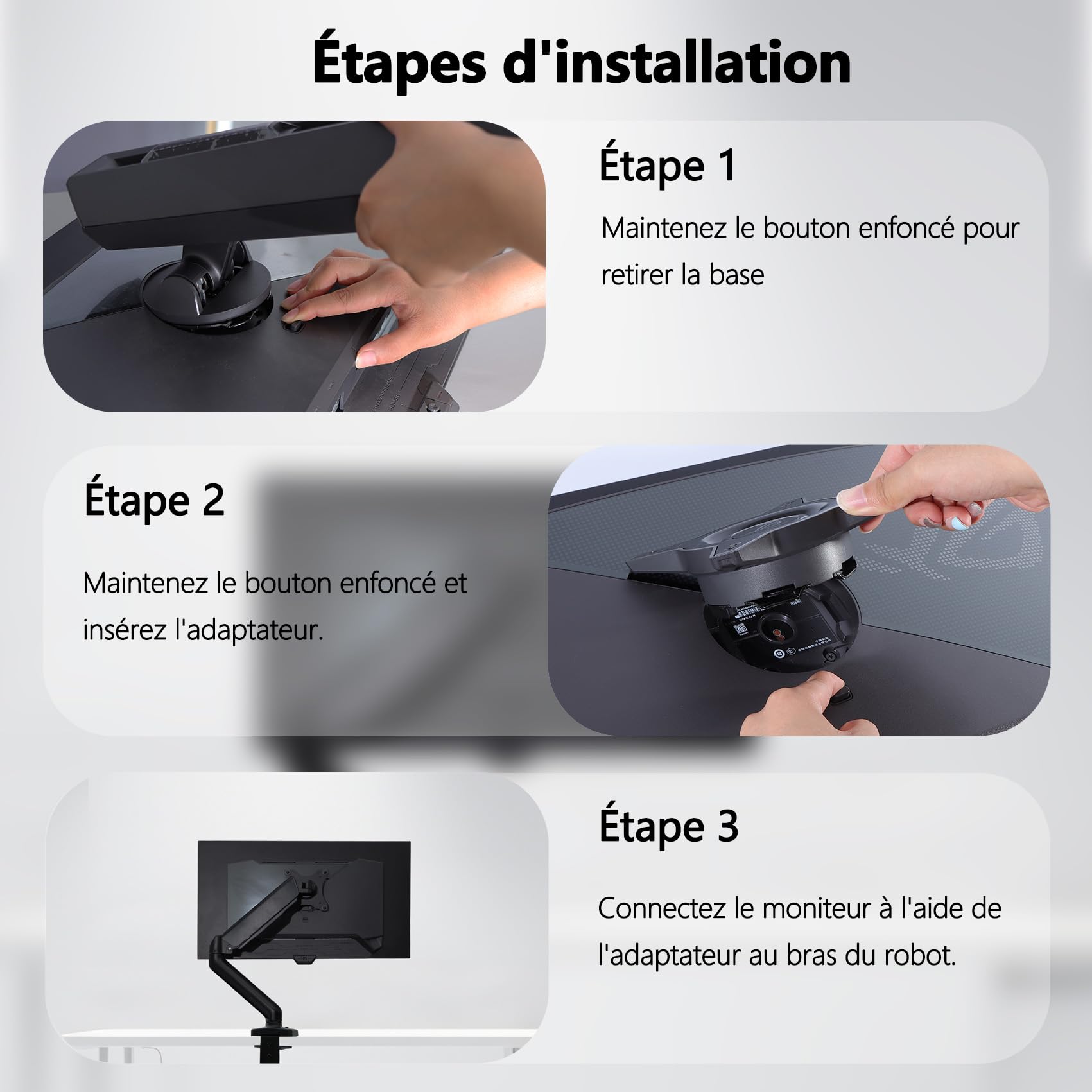 OEM PG27UCDM Adaptateur VESA compatible avec ASUS ROG XG27UCDMG,PG27AQDP,PG27AQWP-W,XG27ACDNG,XG27AQDNG,XG27AQDMGR,XG27AQDPG,XG27ACDMS,XG32UCDS,PG32UCDMR,XG32UCWMG,XG32UCWG,XG34WCDG,PG39WCDM,PG49WCD