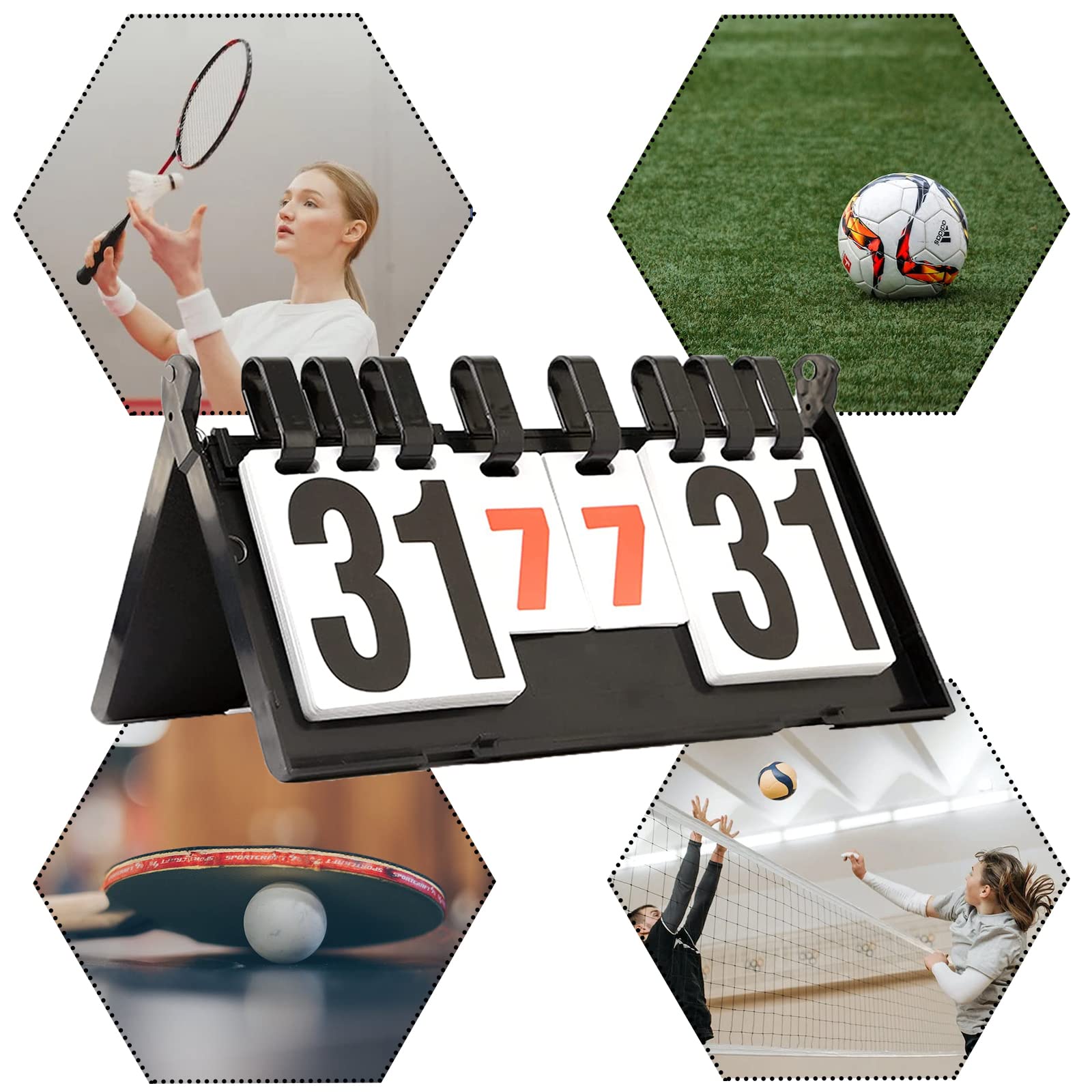 Tabellone Segnapunti Sportivo 2 Pezzi - Portatile Per Basket, Calcio, Pallavolo