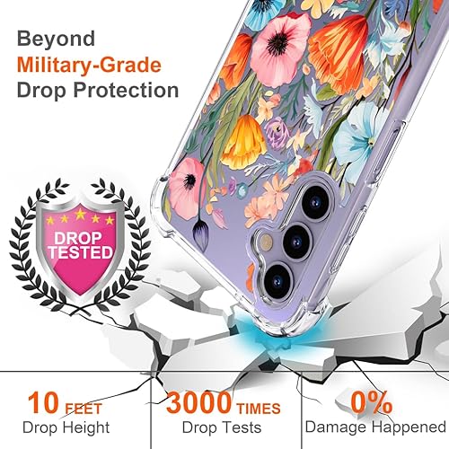Miniatura 7 de Hungo Funda para mujeres y niñas, diseño transparente para S24+ Plus, diseño estético, compatible con Samsung Galaxy S24+ Plus Blooming Wild Spring