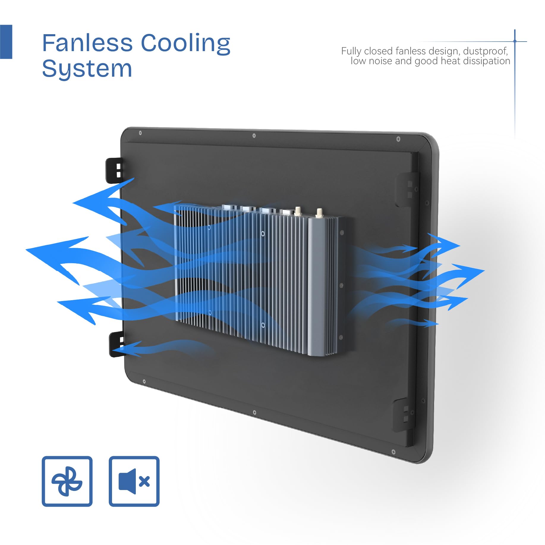21,5" lüfterloser Industrie-Panel-PC,16:9 Embedded 10-Punkt-Touch-PC,Windows 11 IP65 All-in-One,Automat-Einschaltung,für Fabrik,Automatisierung,Unternehmen (I5-10310U,16GB RAM,512GB SSD)