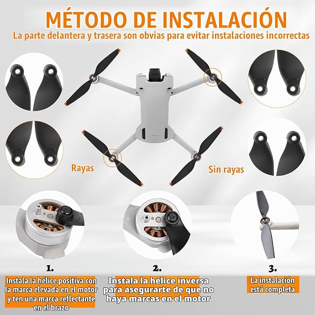 Foto 4 de 7 de HUAREW 16Pcs Hélices para Drone para dji Mini 4 Pro/Mini 3 Pro