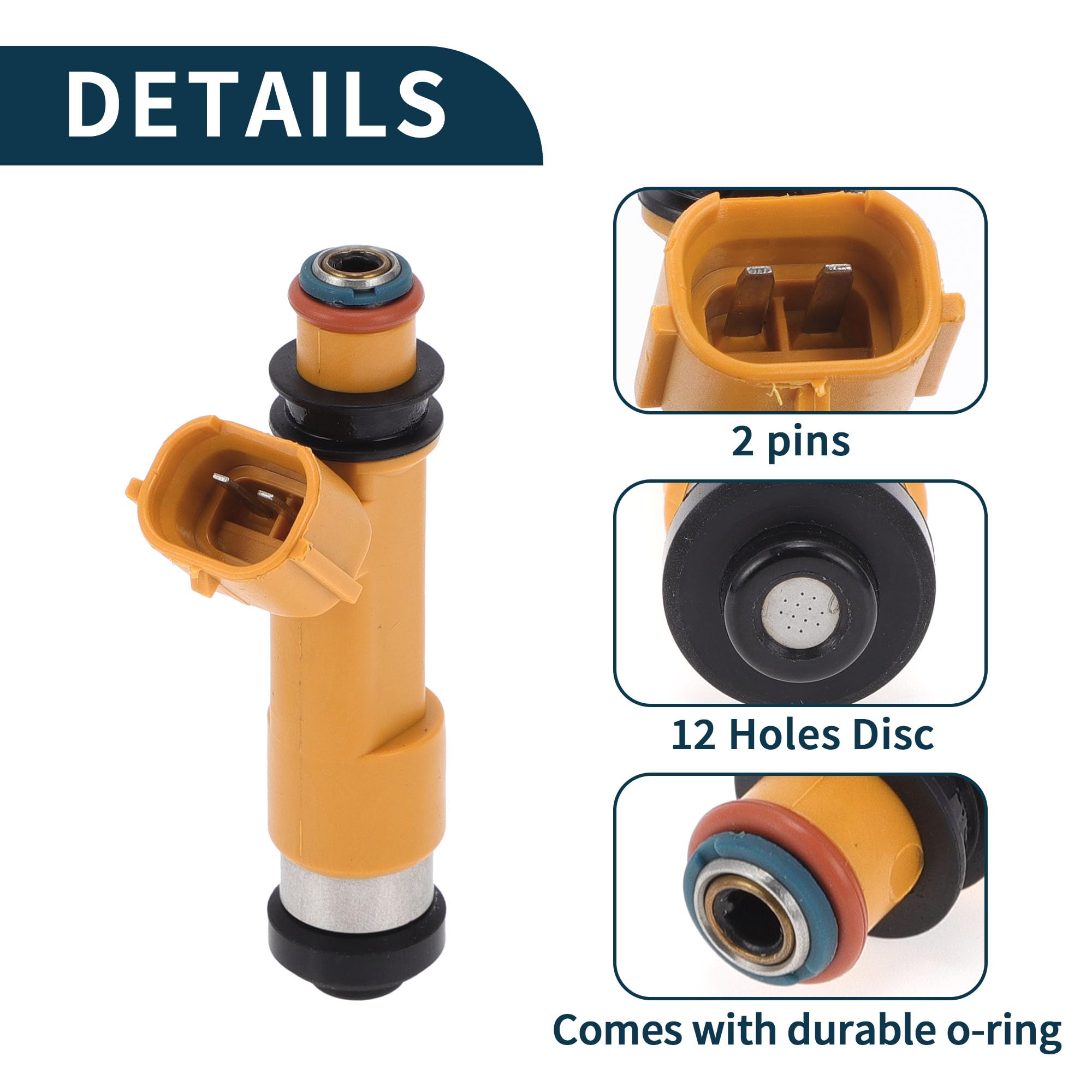 Injecteur De Carburant Pour Suzuki Swift 1.5 2007-2011 1 Pc | Couleur Orange, Matériau Plastique Et Métal, 2 Broches, Disque À 12 Trous, Numéro OE 1571086G00, Remplacement Direct