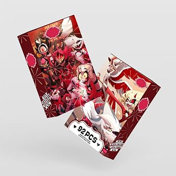 60PCS Lomo Cards + 32PCS Stickers Hazbin Hotel Photocards Hazbin Hotel Merch Photo Cards Set Gift for Fans Boys and Girls A02