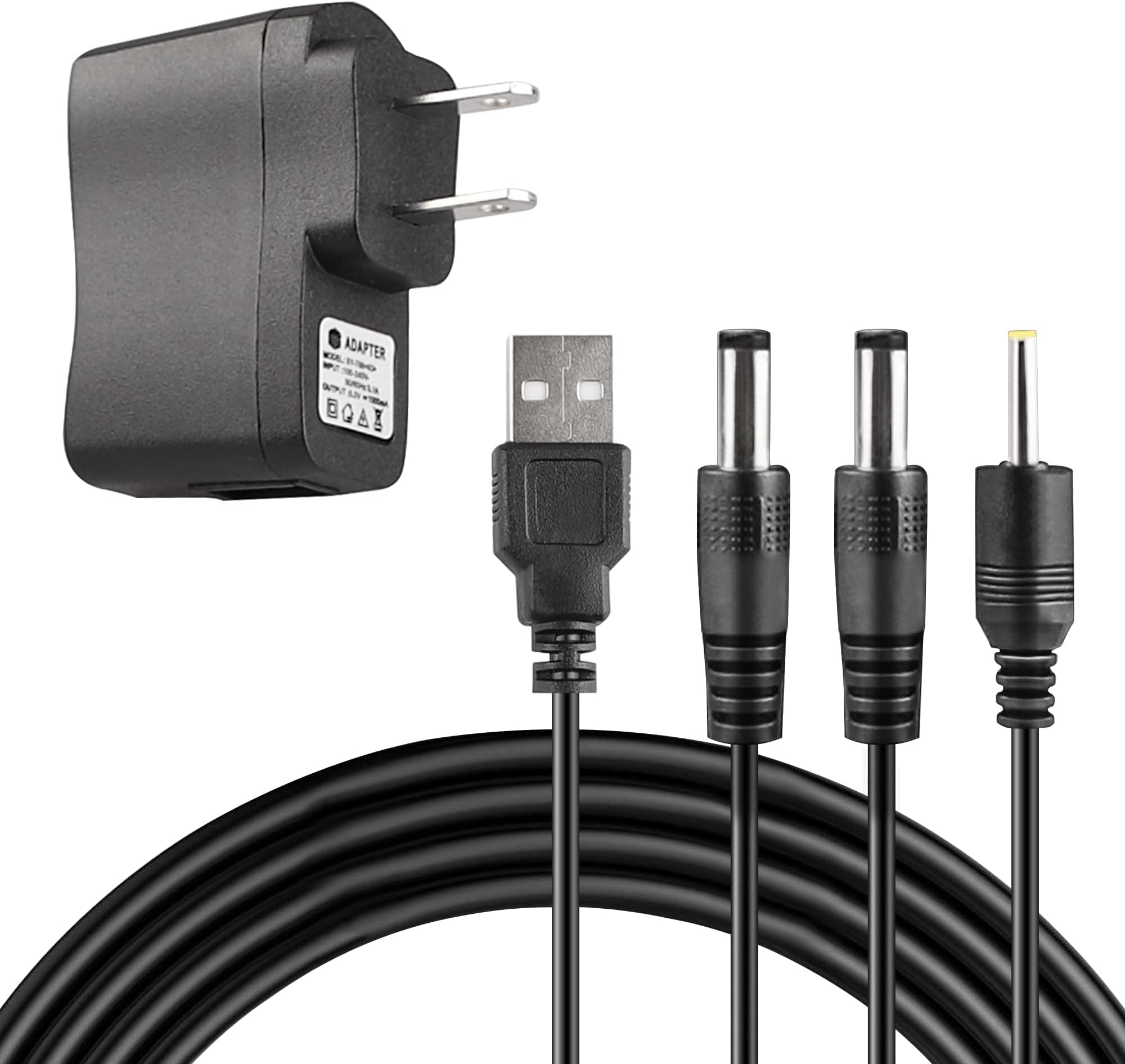 Extra Replacement Wall Charger with Dual Charging Cable for