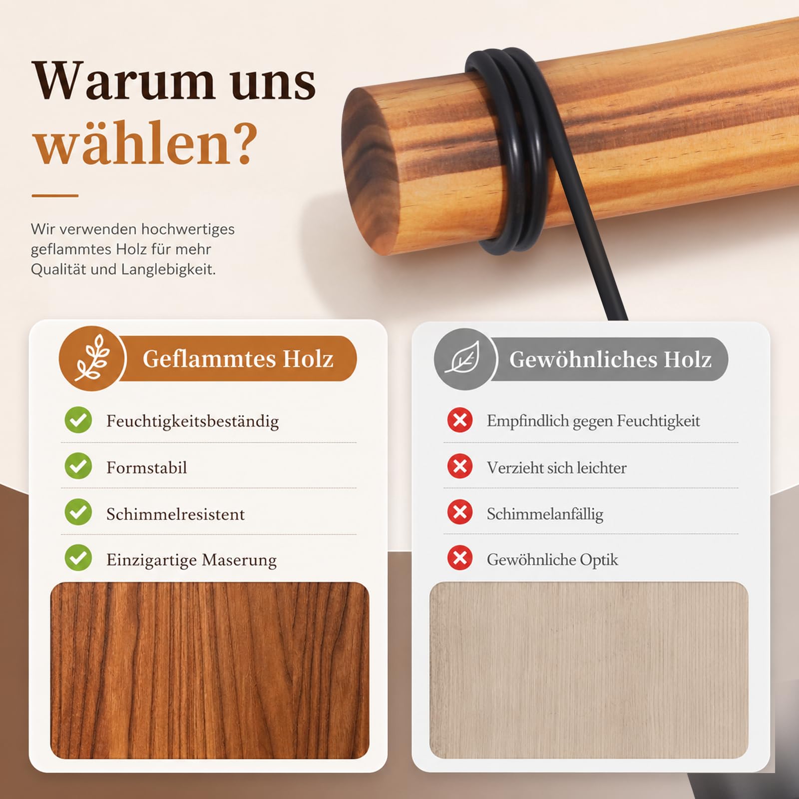 ZMH Retro Pendelleuchte Vintage Hängelampe 4 flammige Holz Esszimmerlampe Pendellampe Wohnzimmer im Industrial Design mit höhenverstellbaren Strahlern - Schwar - Fassung: E27 - ohne Leuchtmittel