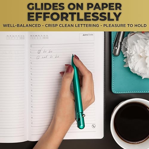 Miniatura 3 de BASTION Bolígrafo de acción de perno de aluminio con estuche de regalo, de metal ligero ejecutivo de lujo, recargable con tinta de bolsillo de