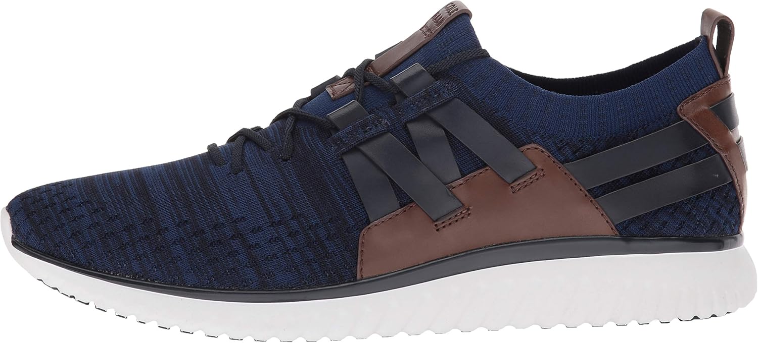 Cole Haan Men's Grand Motion Stitchlite Woven Sneaker 7 Navy Ink/Peony Knit/British Tan/Optic White