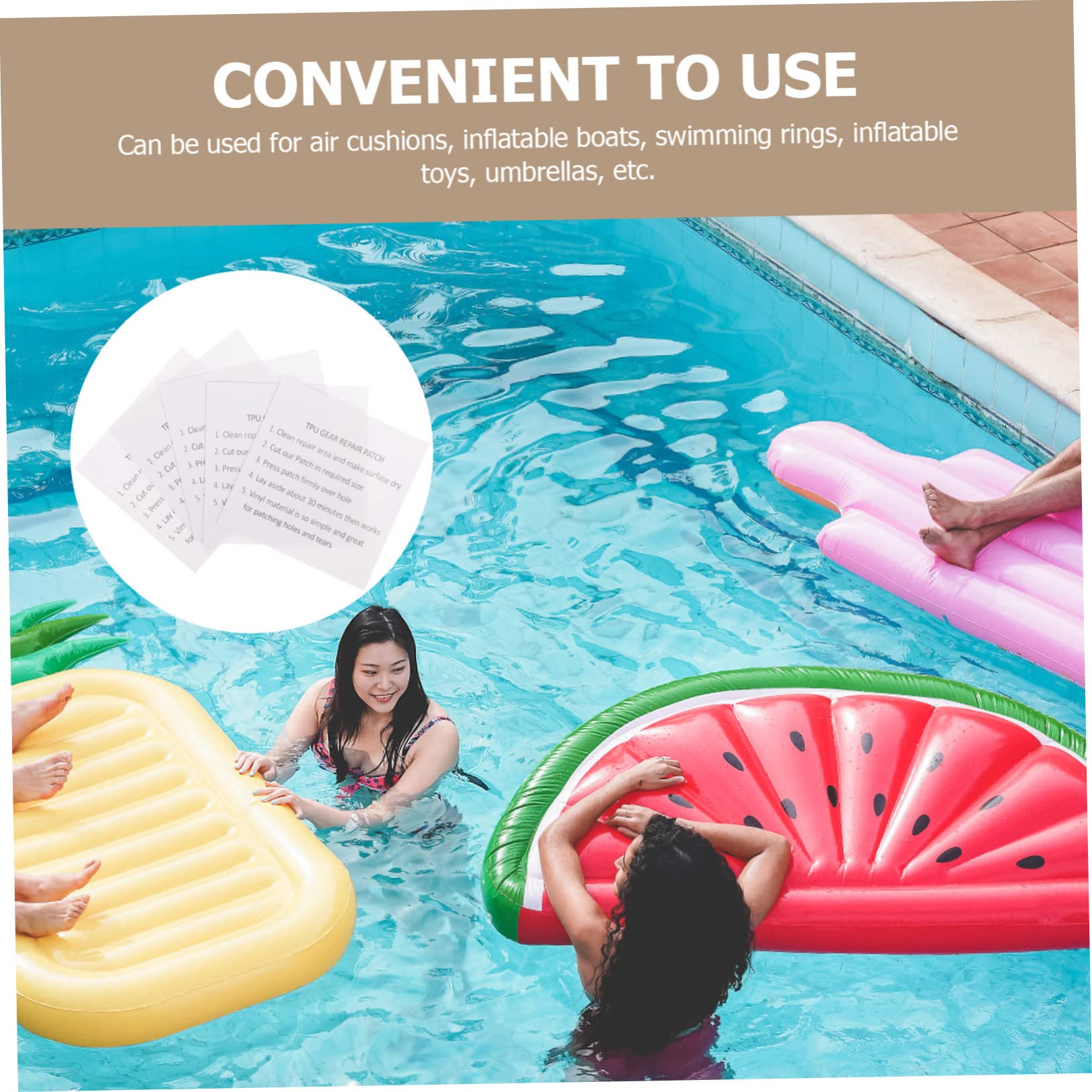 SEWACC 25Pcs Repair Patch Kit for Inflatable Swim Rings Tent Mend Tape Sturdy Repair Stickers for Camping Gear and Pool Floats