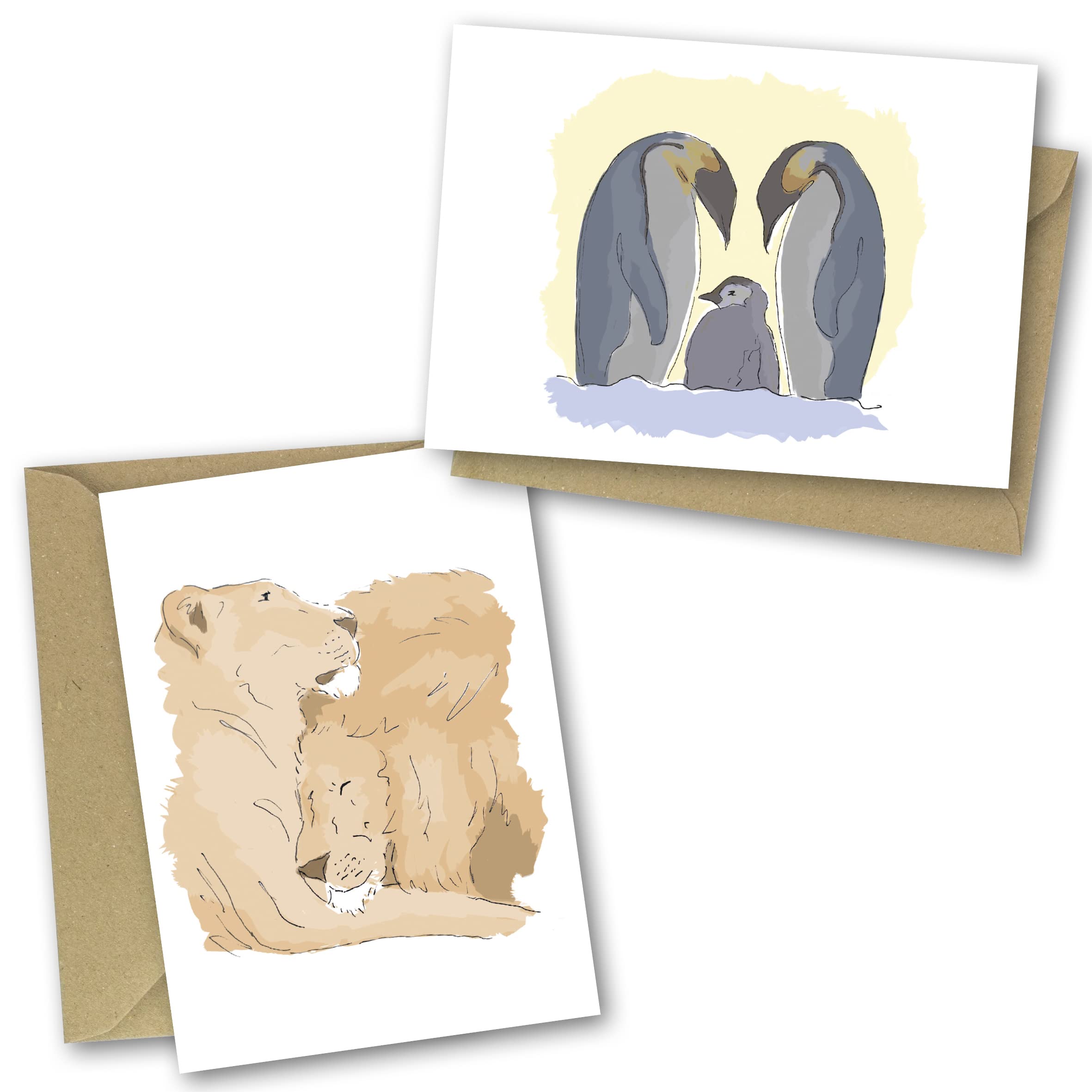 Greetings Cards for All Occasions. 24 Pack Includes 6 Animal Designs. Ecofriendly Cards, Envelopes and Box. Blank Inside. (24 Pack) - Image 3