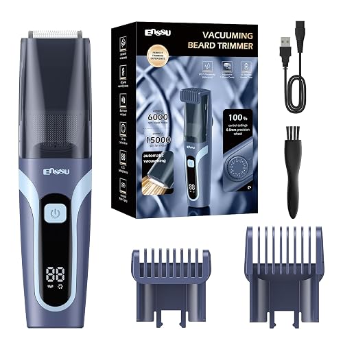 Favrison Vacuum Mustache Trimmer Electric Shaver, Blue