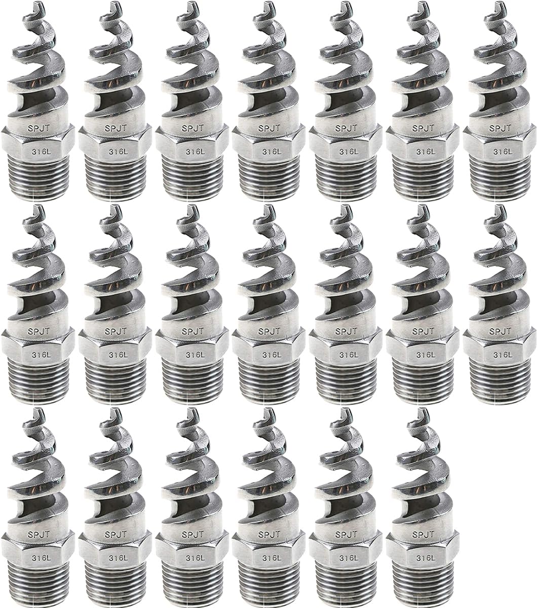 Beduan 1/2" Male Spiral Cone Atomization Nozzle Stainless Steel(316) Dust Remove Atomized Sprayer for Gas Cooling, Washing, Fire Proof (Pack of 10)