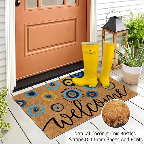 Miniatura 6 de Felpudo de bienvenida  Tapete antideslizante que atrapa la suciedad, mal de ojo, fibra de coco y coco, felpudo delantero de perfil bajo, para